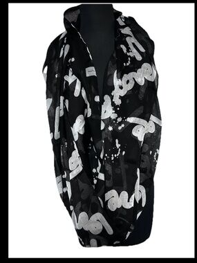 Style & Co. Black and White Graphic Infinity Scarf